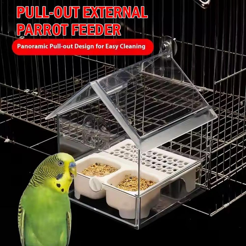 Water Bath Laboratory - Pull-out externo papagaio alimentador pássaro banheira
